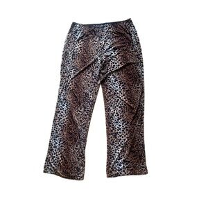 Betsey Johnson Wild Cat Print Silky Feel Stretch Pajama Pants